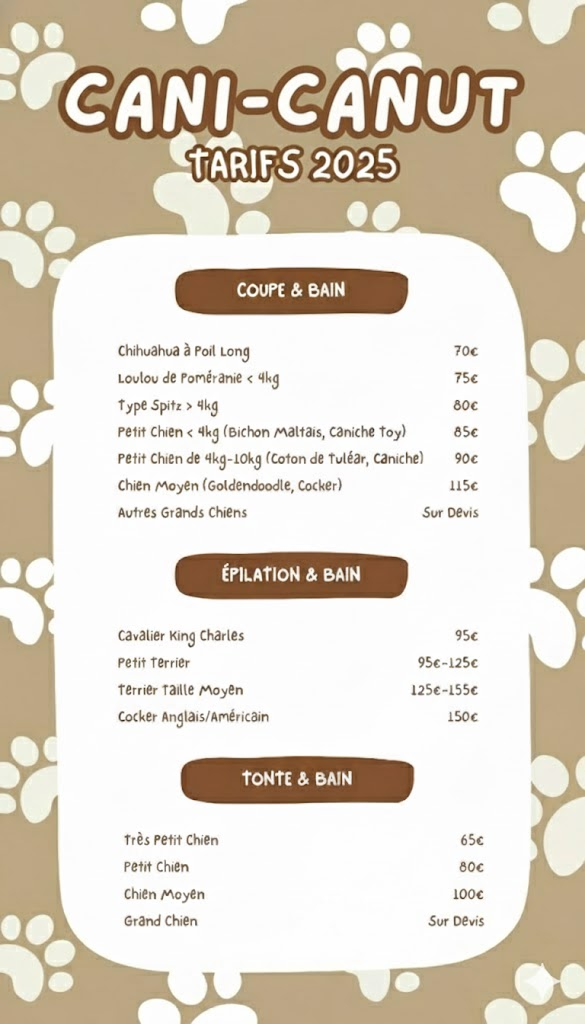 tarif Cani-canut